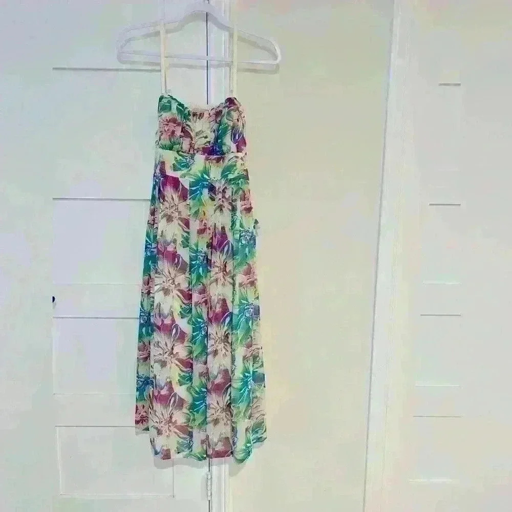 Jonathan Martin Green Floral Maxi Dress- Size 8- Excellent Condition